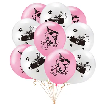 10 шт./лот, 12-дюймовые бело-розовые воздушные шары для домашних животных, Собака, Кошка, Латексный воздушный шар, Принадлежности для вечеринки с Днем рождения, Украшения для детского душа, Детские игрушки