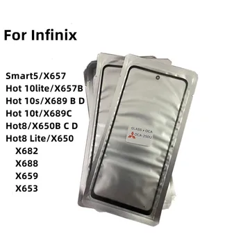 10шт ЖК-Дисплей Переднее Стекло Сенсорный Экран + OCA Для Infinix Hot 10S X689 X689C X657 X657B X650 Панель Сенсорного Экрана Замена Запасных Частей
