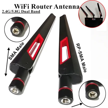 12dbi WIFI Антенна 2,4 ГГц 5 ГГц 5,8 ГГц RP SMA Мужской Универсальный Antena Wifi Для Усилителя ASUS WLAN Router signal Booster Antenne
