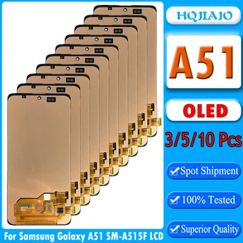 3/5/10 Шт. OLED ЖК-дисплей Для Samsung Galaxy A51 A515 ЖК-дисплей A515U A515F Дисплей Сенсорный Экран Дигитайзер Для A51 Замена ЖК-дисплея В сборе