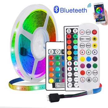5V USB LED RGB Strip Light 5050, совместимый с Bluetooth пульт дистанционного управления, 24 клавиши, 44 клавиши, USB-питание, водонепроницаемая гибкая лента, подсветка телевизора