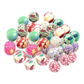 60 Штук круглых бусин, рассыпчатых, смешанных, Цвет 13 Керамика для изготовления кулонов, ювелирных изделий, браслетов для женщин
