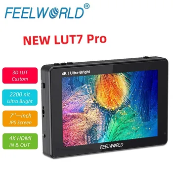 Feelworld LUT7 Pro 7-Дюймовая Сенсорная Камера с диагональю 2200 Нит, Сенсорный Монитор 3D Lut, 4K Hdmi, Зеркальный Монитор, Система Передачи видео