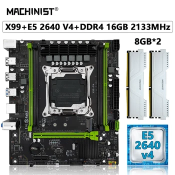 MACHINIST X99 Материнская плата Комбинированный комплект LGA 2011-3 Процессор Intel Xeon E5 2640 V4 CPU DDR4 ECC 16G = 2 *8G Оперативная память NVME M.2 SATA P4