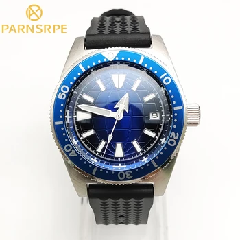 Parnsrpe - Роскошные 38-миллиметровые мужские часы NH35A ultra bright green luminous с высококачественной AR-синей пленкой, сапфировым стеклом, синим циферблатом