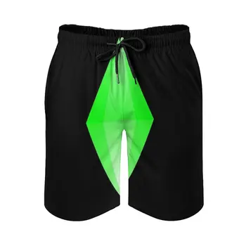 The Sims-Green Diamond (Good Moodlet) Мужские пляжные шорты, быстросохнущие дорожные плавки для плавания, штаны для серфинга, Спортивные штаны Sims The