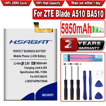 Аккумулятор HSABAT 5850mAh Li3822T43P8h725640 Для ZTE Blade A510 BA510 Battery