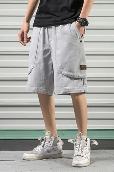 Апрель MoMo 2021 Японский инструмент Прямые брюки с большим карманом Свободные повседневные брюки бренда Tide Мужские однотонные популярные среди молодежи