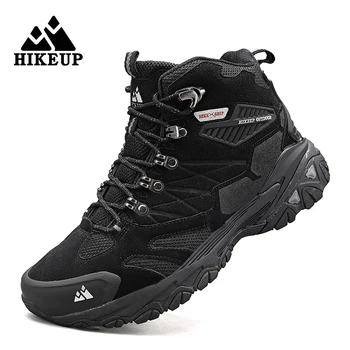 Бренд HIKEUP, Профессиональные походные ботинки из натуральной кожи, Походные горные кроссовки, Походная мужская обувь, Тактические охотничьи ботинки