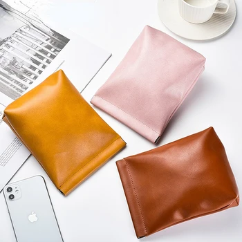 Водонепроницаемые женские кошельки и держатели, женская портативная однотонная сумочка из мягкой кожи Mini PU, автоматически закрывающаяся сумка для хранения