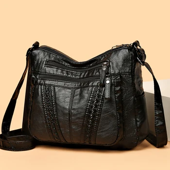 Высококачественные женские сумки через плечо из мягкой кожи, повседневная классическая большая сумка через плечо, сумка для покупок и путешествий