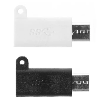 Высококачественный портативный адаптер для передачи данных Micro USB 2.0 от штекера к USB 3.1 Type C Черный/белый J60A