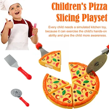 Детская игрушка для резки пиццы, имитирующая Пластиковую столовую для пиццы, детская игрушечная кухня, ролевые игры, кухонные игрушки для приготовления пищи для девочек и детей