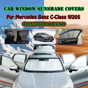Для Mercedes Benz C-Class W205 2015 ~ 2021 Окна Автомобиля Лобовое Стекло Солнцезащитный Козырек УФ-Защита Отражатель Солнцезащитный Козырек Автоаксессуары