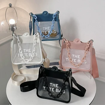 Желейная сумка-тоут карамельного цвета, прозрачные женские сумки из ПВХ, акриловые сумки через плечо для женщин 2023, широкий ремень, клатч с клапаном для телефона.