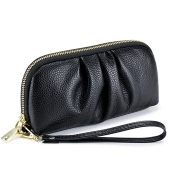 Женская мягкая кожаная сумка-клатч большой емкости, модный Длинный кошелек из натуральной кожи, многофункциональный кошелек, сумка для мобильного телефона