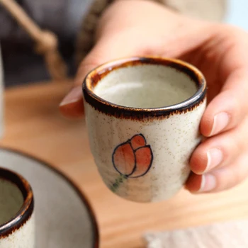 Керамическая антикварная чашка для белого вина в японском стиле, набор для саке, домашняя кофейная чашка в стиле ретро, винный горшок, классическая чашка шочу, чайная чашка, кофейные чашки