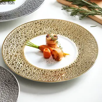 Керамическая обеденная тарелка с креативной текстурой камня Мелкая тарелка Суповая тарелка Тарелки для сашими тарелки для закусок десертное блюдо тарелки для пасты