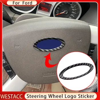 Кольцо с логотипом рулевого колеса автомобиля из углеродного волокна, Наклейка, Декоративная накладка для Ford Ecospoot 2013-2017 Fiesta 2009-2013 Аксессуары