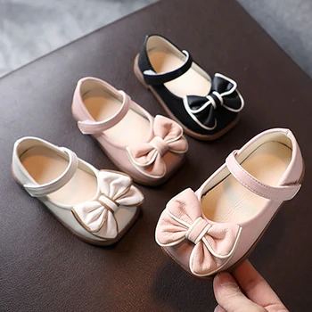 Летняя обувь принцессы для маленьких девочек, сандалии из искусственной кожи, модная детская повседневная обувь с бантом на мягкой подошве 1-6 лет