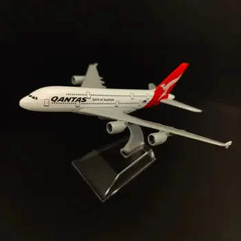 Масштаб 1: 400 Металлическая Модель Самолета, Qantas A380 Самолет, Изготовленный на заказ Самолет, Домашний Офисный Декор, Мини-Мото Игрушки для Мальчика