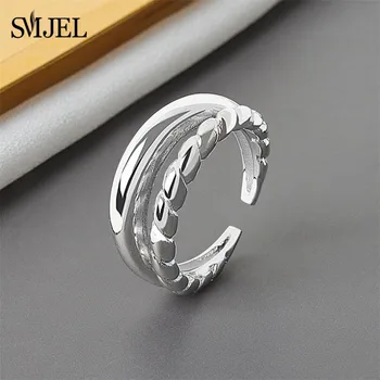 Модное крученое кольцо в стиле панк с геометрическими нитями, ободок для пальцев, минималистичное массивное регулируемое кольцо, винтажные украшения