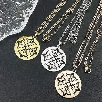 Модное ожерелье с круглой монетой, подвеска в темном готическом стиле, ожерелье из нержавеющей стали, подарок для мужчин и женщин в том же стиле