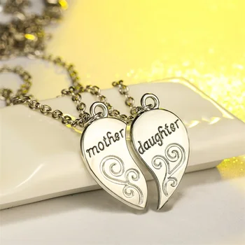 Модное ретро ожерелье с подвеской в виде сердца для матери и дочери, Изысканные буквы, Юбилейные украшения на День матери, подарок на День рождения для девочек