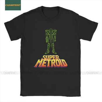 Мужская футболка Super Metroid Awesome, Футболка из 100% хлопка С Коротким рукавом Samus Wars Aran Prime, Игровая футболка Ridley Zebes, Большой Размер