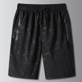 Мужские быстросохнущие шорты для бега, новинка 2023, летние повседневные карманные классические мужские брюки Trouers черного цвета с принтом