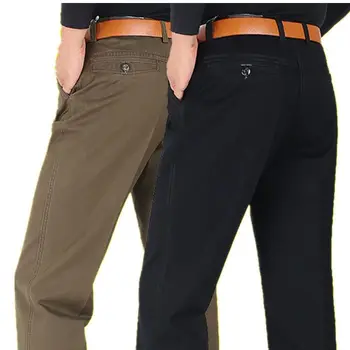 Мужские костюмные брюки, утягивающие и увеличивающие рост, костюмные брюки, мужские весенне-летние повседневные брюки, свободные прямые брюки среднего возраста A174