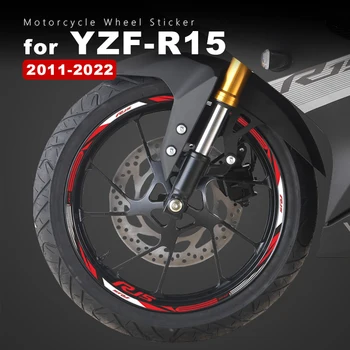 Наклейки на Колеса Мотоцикла R15 V3 Водонепроницаемая Наклейка на Обод для Yamaha YZF R15 V2 V4 Аксессуары 2011-2023 2022 2021 2020 Полоса