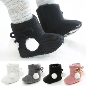 Новая зимняя обувь для маленьких девочек и мальчиков, однотонная модная детская обувь для малышей, которая впервые ходит малышом