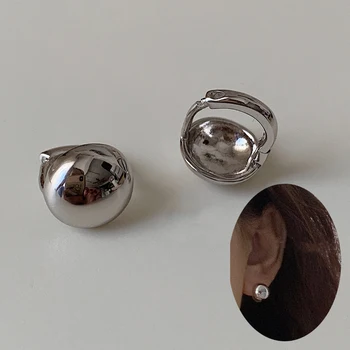 Новая простая металлическая пряжка для ушей серебристого цвета, серьги-кольца в виде маленького круга для студенток, Новые Модные Корейские ювелирные изделия, подарки
