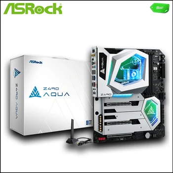 Новинка для материнских плат ASROCK Z490 AQUA LGA 1200 DDR4 128 ГБ ATX для настольной материнской платы Intel Z490