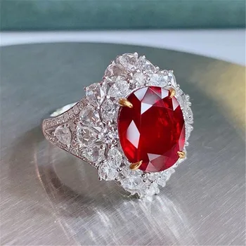 Новое кольцо с разрезом цвета натурального рубина, кольцо с сокровищами цвета женственности