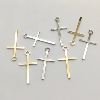 НОВОЕ ПОСТУПЛЕНИЕ! 28x15 мм 100шт Латунные подвески в форме креста Для ожерелья, серег, деталей для поделок, ювелирных изделий и компонентов