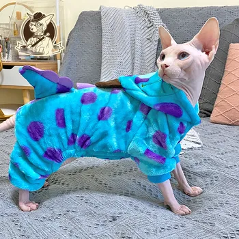 Одежда для безволосых кошек, осень-зима, толстая флисовая одежда для четвероногих кошек, одежда для сфинксов, свитер для кошек, аксессуары для кошек