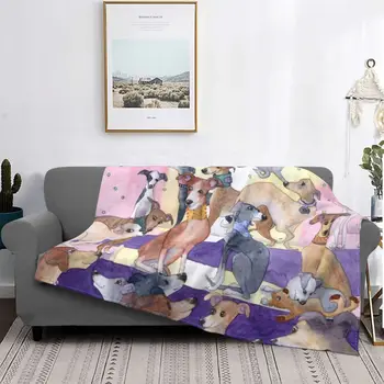 Одеяла для уиппетов и борзых, теплое фланелевое одеяло для собак Сайтхаунд для домашнего дивана в спальне