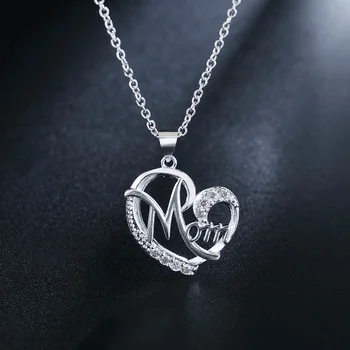 Ожерелье с подвеской в виде сердца из стерлингового серебра 925 пробы MOM AAA с цирконом для женщин, Роскошные Модные Аксессуары для вечеринок, Свадебные Украшения, Подарки