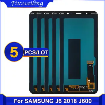 Оптовая продажа 5ШТ оригинального 5,6-дюймового ЖК-дисплея Super AMOLED для Samsung Galaxy J6 2018 J600F J600, замена сенсорного экрана в сборе