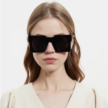 оригинальные женские солнцезащитные очки Мужские высококачественная роскошная уличная одежда дизайнерские модные очки Tide женские круглые БЕЛЫЕ СОЛНЦЕЗАЩИТНЫЕ очки