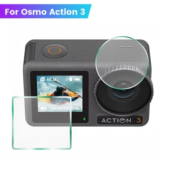Пленки из закаленного стекла для камеры Osmo Action 3, защитная пленка HD, Пылезащитный протектор экрана для аксессуаров DJI Action 3