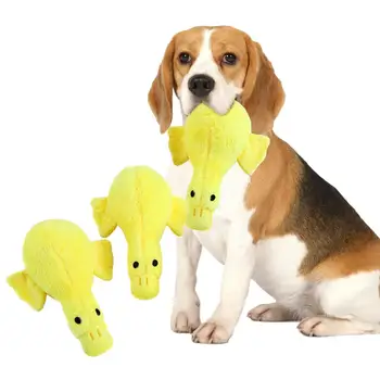 Плюшевая игрушка для домашних животных, устойчивая к укусам, Забавная утка, звучащие игрушки, обучающие интерактивные принадлежности для маленьких средних собак