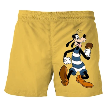 Пляжные шорты с 3D принтом Disney Goofy, мужские повседневные дышащие шорты