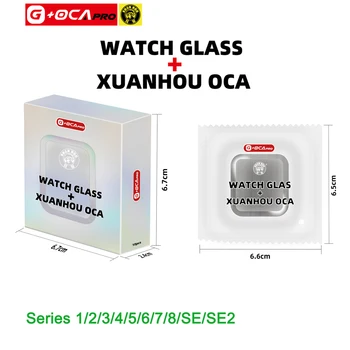 Премиум! 5 шт. (G + OCA) Стекло + OCA для Apple Watch Series 1 2 3 4 5 6 7 8 SE (SE 2022) ЖК-экран с внешней сенсорной стеклянной панелью