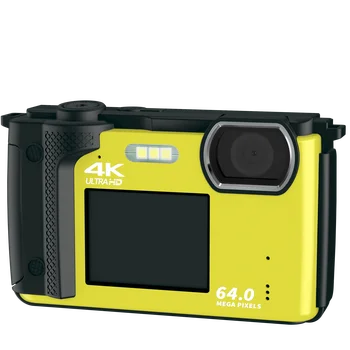 Профессиональная видеокамера 4K Camcorder UHD для YouTube WIFI Портативный карманный селфи с цифровым зумом 64MP16X
