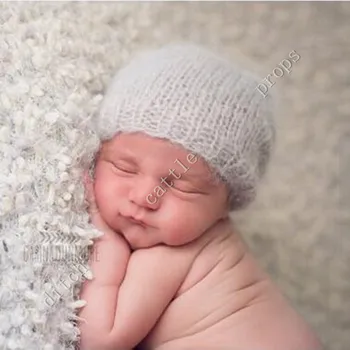 Реквизит для фотосъемки новорожденных, Мохеровая шляпка-капот, Аксессуары для одежды