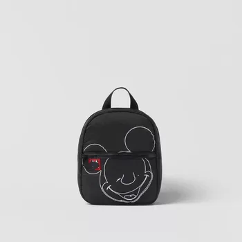 Рюкзаки с принтом Микки на молнии, модные школьные сумки бренда Disney, детские новые однотонные черные сумки на два плеча