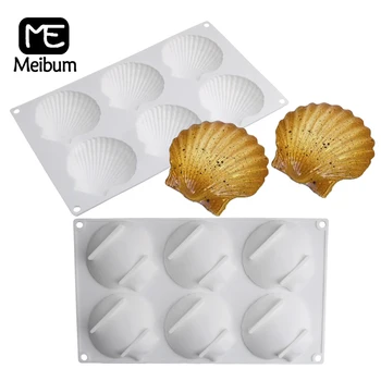 Силиконовые формы для торта Meibum Ocean Shell Pearl, Шоколадные формы, 6 полостей, Инструменты для выпечки десертов, украшения кондитерских изделий, Кухонные формы для выпечки